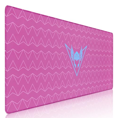 VALK Gaming-Pad, 800 x 300 x 3 mm, weiches HD-Gewebe, Präzision und Geschwindigkeit, Mauspad Gamer, rutschfeste Unterseite, genähte Kanten, kompatibel mit Laser- und optischen Mäusen (Rosa Topas) Bild 1