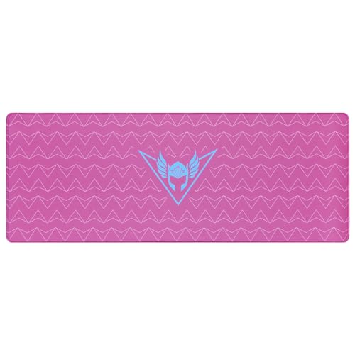 VALK Gaming-Pad, 800 x 300 x 3 mm, weiches HD-Gewebe, Präzision und Geschwindigkeit, Mauspad Gamer, rutschfeste Unterseite, genähte Kanten, kompatibel mit Laser- und optischen Mäusen (Rosa Topas) Bild 2