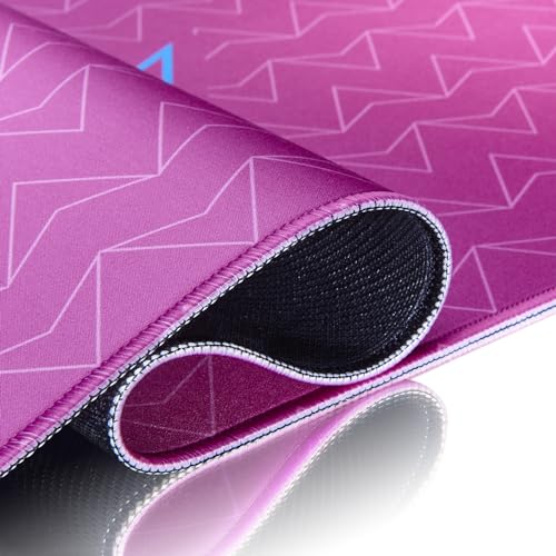 VALK Gaming-Pad, 800 x 300 x 3 mm, weiches HD-Gewebe, Präzision und Geschwindigkeit, Mauspad Gamer, rutschfeste Unterseite, genähte Kanten, kompatibel mit Laser- und optischen Mäusen (Rosa Topas) Bild 3