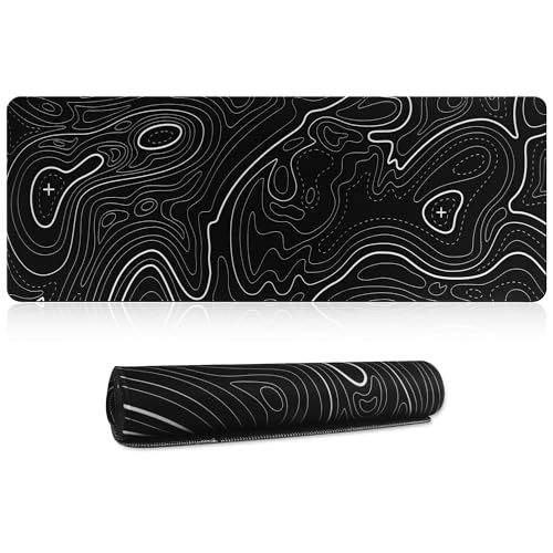 HoYiXi Mauspad XXL 600 x 300 x 3 mm Gaming Mausmatte, mit Anti Rutsch Gummiboden Mousepad,für Heimbüroarbeit Maus Mat 600 x 300 x 3 mm,Schwarz Bild 1