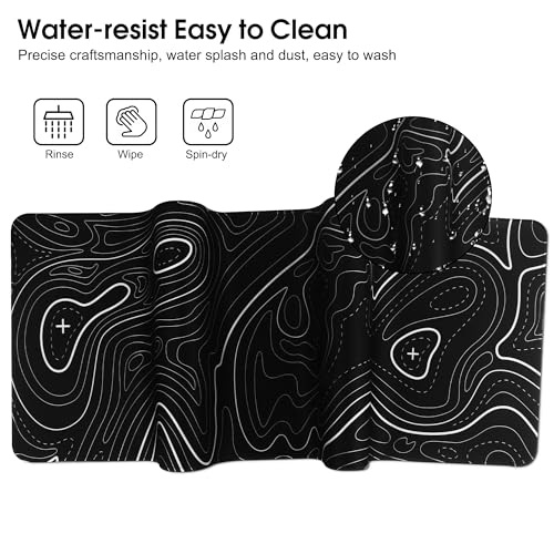 HoYiXi Mauspad XXL 600 x 300 x 3 mm Gaming Mausmatte, mit Anti Rutsch Gummiboden Mousepad,für Heimbüroarbeit Maus Mat 600 x 300 x 3 mm,Schwarz Bild 6