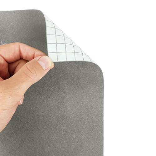 Selbstklebende Mausunterlage 22x19cm | Schreibtischunterlage aus Velours für Komfortables und präzises Arbeiten | Mauspad für Büro, Home Office und Gaming | rutschfeste Mausmatte | Velours Grau Bild 7