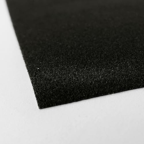 Selbstklebende Mausunterlage 22x19cm | Schreibtischunterlage aus Velours für Komfortables und präzises Arbeiten | Mauspad für Büro, Home Office und Gaming | rutschfeste Mausmatte | Velours Schwarz Bild 3