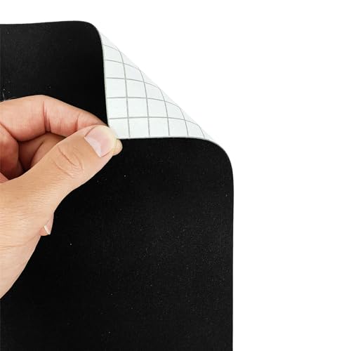 Selbstklebende Mausunterlage 22x19cm | Schreibtischunterlage aus Velours für Komfortables und präzises Arbeiten | Mauspad für Büro, Home Office und Gaming | rutschfeste Mausmatte | Velours Schwarz Bild 7