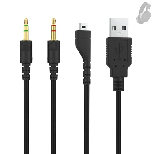 Ersatz-Arctis 5-Audiokabel, USB-A auf 3,5 mm Gaming-Headset-AUX-Kabel, kompatibel mit SteelSeries Arctis7, Arctis 3, Arctis Pro Wireless, Arctis Pro Gaming-Headsets auf PC, Mac, Laptops (1,8 m) Bild 1