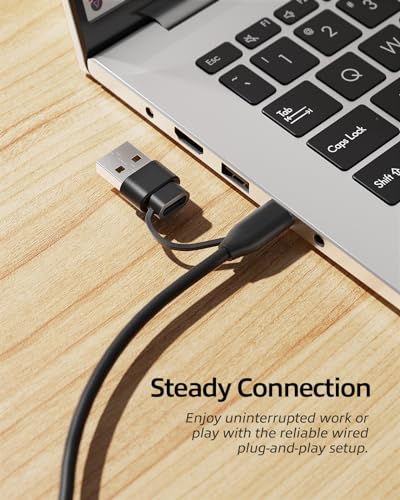 Nulea M509 Trackball Maus verdrahtet, Ergonomisches Design, Einfache Daumenkontrolle, Präzise und reibungslose Verfolgung, 2-in-1 Schnittstelle (Typ A &Typ C), Kompatibel für PC, Laptop, Mac, Windows Bild 5