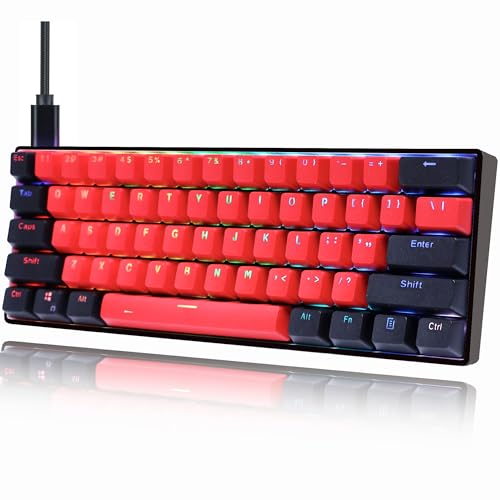 SOLIDEE 60% Wired mechanische Gaming-Tastatur,RGB Hintergrundbeleuchtung,Anti-Ghosting NKRO,programmierbare Makrotasten,61 Tasten Hot Swappable Tastatur für PS4(Gateron Optical Yellow,61 Milan) Bild 5