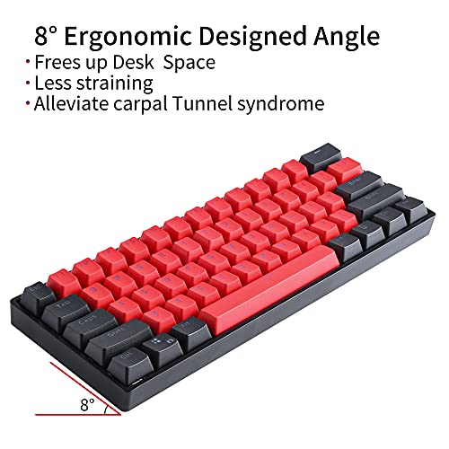 SOLIDEE 60% Wired mechanische Gaming-Tastatur,RGB Hintergrundbeleuchtung,Anti-Ghosting NKRO,programmierbare Makrotasten,61 Tasten Hot Swappable Tastatur für PS4(Gateron Optical Yellow,61 Milan) Bild 7