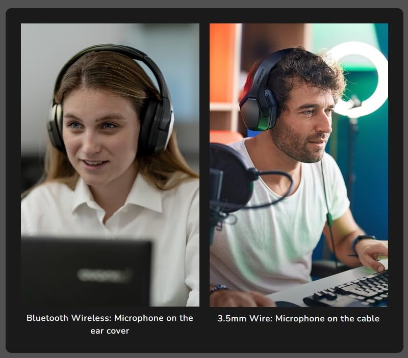 Cougar Spettro Bluetooth-Headset, aktive Geräuschunterdrückung, Umgebungsverstärkung, einziehbare Längenverstellung, 40 mm Hi-Res-Titan-Treiber, Bluetooth 5.0, Schwarz Bild 7
