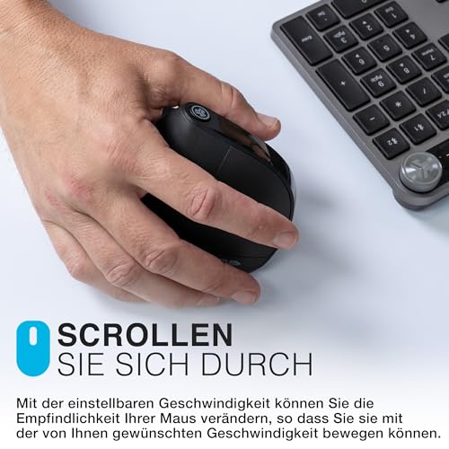 JLab JBuds Ergonomische Wireless Mouse, Verbindung über Bluetooth oder USB für mehrere Geräte, vertikale Maus kabellos, Silent Mouse, wiederaufladbare Funkmaus für Laptop, PC, Tablet, Windows/Mac Bild 6