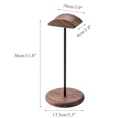 muso wood Headset Halterung Tisch Kopfhörer Ständer aus Walnussholz und Aluminium, stabiler Kopfhörerständer aus Holz, nachhaltiger Headset Ständer, Gaming Kopfhörer Halterung Halter Bild 2