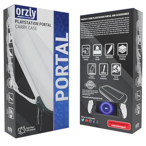 Tragetasche für Playstation Portal Remote Player für PS5 Konsole hält Zubehör und bietet Reise- und Aufbewahrungsschutz für Headset, Ladegerät, Headset und mehr. Schwarz/Weiß - Geschenkbox Edition Bild 2