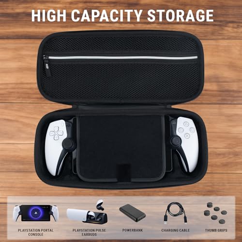 Tragetasche für Playstation Portal Remote Player für PS5 Konsole hält Zubehör und bietet Reise- und Aufbewahrungsschutz für Headset, Ladegerät, Headset und mehr. Schwarz/Weiß - Geschenkbox Edition Bild 5