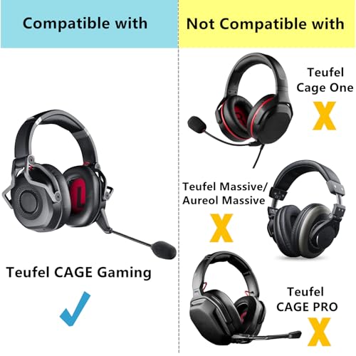 CAGE Gaming Headset-TaiZiChangQin Ohrpolster Ersatz-Ohrpolster Kompatibel mit Teufel CAGE Gaming HD Headset Ohrpolster Kopfband Abdeckung Teile Bild 2