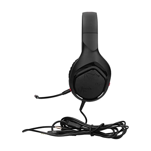 Jectse Stereo-Gaming-Headsets, Over-Ear-Kopfhörer mit Rhombenstreifen, Einstellbarer Dual-Mode-Spielkopfhörer mit Biegsamem Mikrofon-LED-Licht, für Laptop (Mit 3,5-mm-Stecker) Bild 3