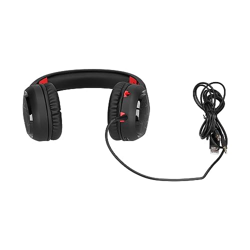 Jectse Stereo-Gaming-Headsets, Over-Ear-Kopfhörer mit Rhombenstreifen, Einstellbarer Dual-Mode-Spielkopfhörer mit Biegsamem Mikrofon-LED-Licht, für Laptop (Mit 3,5-mm-Stecker) Bild 5
