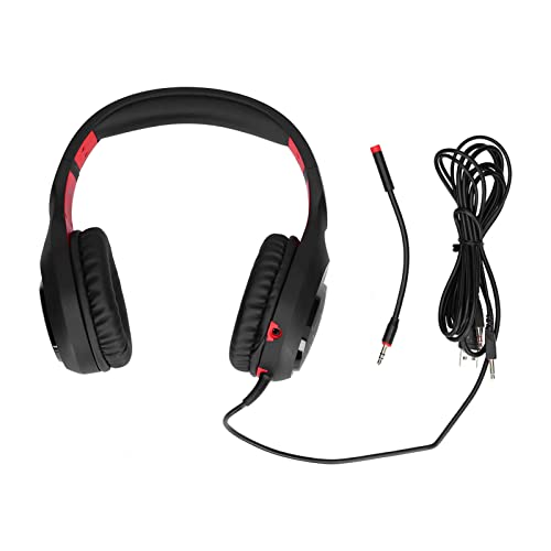 Jectse Stereo-Gaming-Headsets, Over-Ear-Kopfhörer mit Rhombenstreifen, Einstellbarer Dual-Mode-Spielkopfhörer mit Biegsamem Mikrofon-LED-Licht, für Laptop (Mit 3,5-mm-Stecker) Bild 6