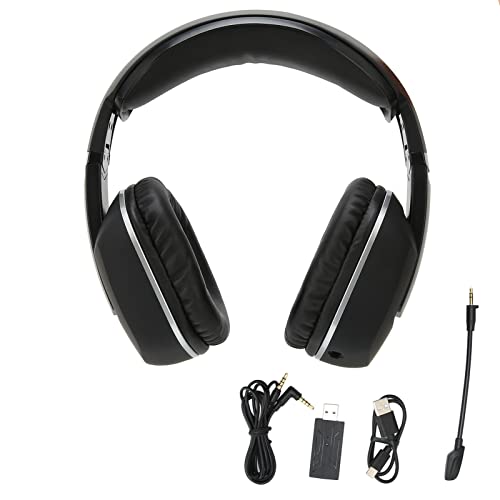 Annadue Kabelloser Gaming-Kopfhörer, 3,5 Mm/Kabelloses /-PC-Headset mit Niedriger Latenz und Einstellbarem Mikrofon, 48-Stunden-Wiedergabe, für PC-Computer, für, für (Black) Bild 5