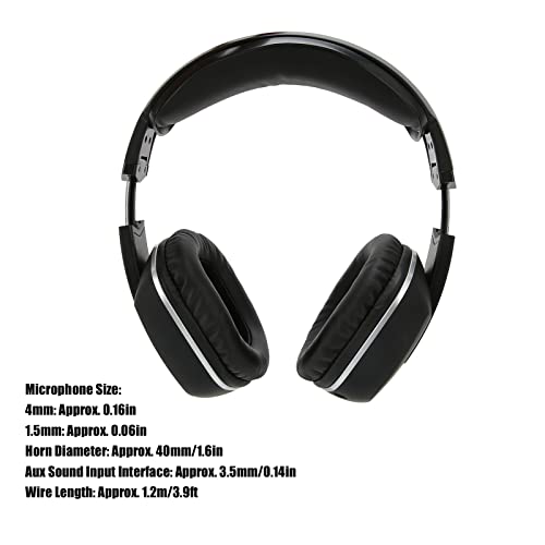 Annadue Kabelloser Gaming-Kopfhörer, 3,5 Mm/Kabelloses /-PC-Headset mit Niedriger Latenz und Einstellbarem Mikrofon, 48-Stunden-Wiedergabe, für PC-Computer, für, für (Black) Bild 6
