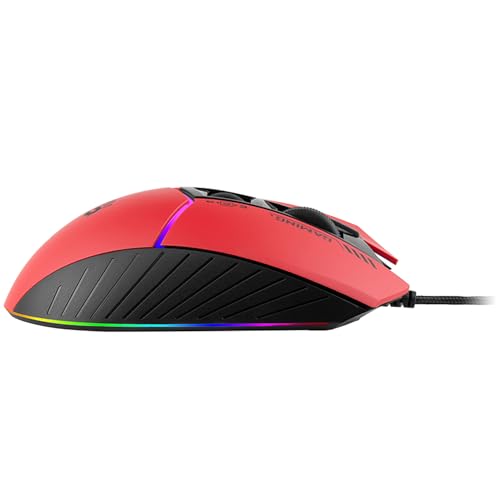 A4tech W95Max Sports Gaming Maus, Optische Kabelgebundene Gaming-Maus, USB 12 000 CPI, 8000 FPS, 250 IPS. 35G, 2000 Hz Ultrapolling (Schwarz/rot) Bild 3