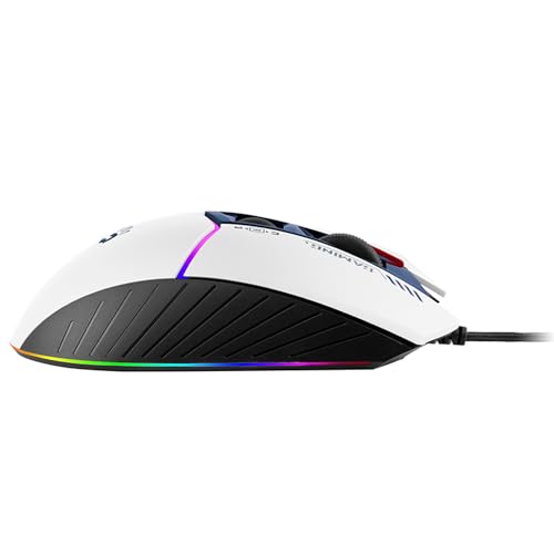 A4tech W95Max Sports Gaming Maus, Optische Kabelgebundene Gaming-Maus, USB 12 000 CPI, 8000 FPS, 250 IPS. 35G, 2000 Hz Ultrapolling (weiß/blau) Bild 3