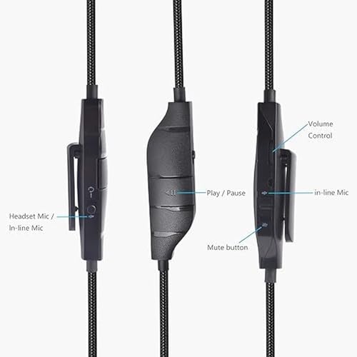 Ersatz-Soundkabel für G633 G933 G935 G635, 3,5-mm-Gaming-Headset-Aux-Kabel mit Integrierter Mikrofon-Stummschaltung und Lautstärkeregelung Bild 2