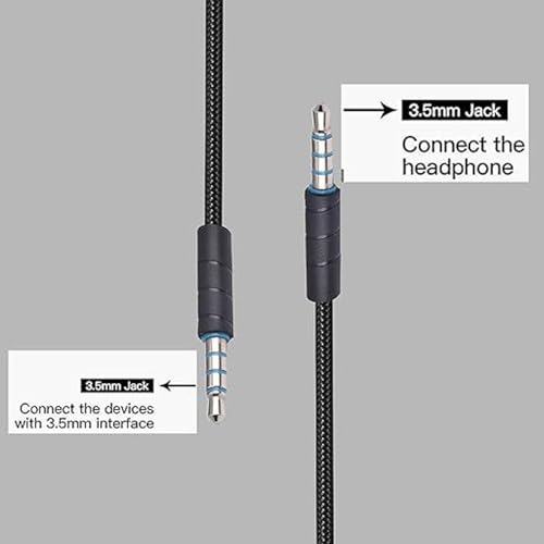 Ersatz-Soundkabel für G633 G933 G935 G635, 3,5-mm-Gaming-Headset-Aux-Kabel mit Integrierter Mikrofon-Stummschaltung und Lautstärkeregelung Bild 3