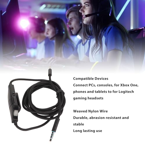 Ersatz-Soundkabel für G633 G933 G935 G635, 3,5-mm-Gaming-Headset-Aux-Kabel mit Integrierter Mikrofon-Stummschaltung und Lautstärkeregelung Bild 4