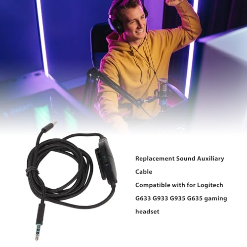 Ersatz-Soundkabel für G633 G933 G935 G635, 3,5-mm-Gaming-Headset-Aux-Kabel mit Integrierter Mikrofon-Stummschaltung und Lautstärkeregelung Bild 5