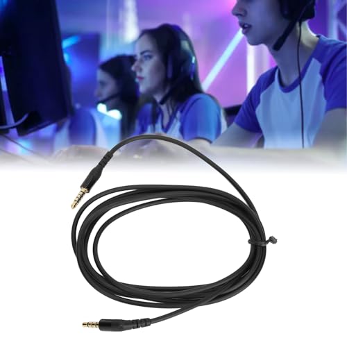 Fockety Ersatz-Audiokabel, 3,5 Mm, 5-polig, Ersatzkabel, Kompatibel mit Nova 7 / Nova Pro Gaming-Headset, 135-Grad-Winkel, 2 Meter/6,6 Fuß (schwarz) Bild 5