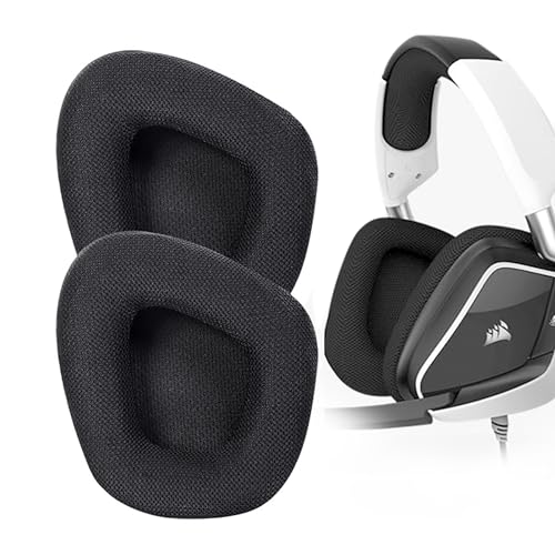Ersatz-Ohrpolster für Corsair Void Pro, Void Pro RGB, Void Pro RGB SE, Void Elite, Void Elite RGB kabelgebundene/kabellose Gaming-Headsets mit schwarzem Netzgewebe, Memory-Schaum-Ohrpolster Bild 4