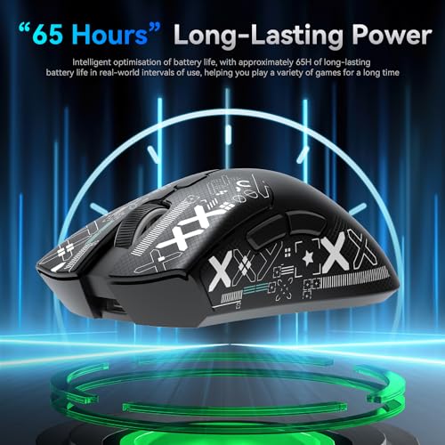 ATTACK SHARK R1 59g Superlight Maus mit Klebeband, PixArt PAW3311 Gaming-Sensor, BT/2,4G kabellose/kabelgebundene Gaming-Maus, 6 einstellbare DPI bis zu 18000, 65 Stunden Akku (schwarz) Bild 4