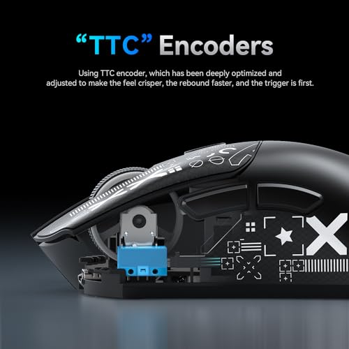 ATTACK SHARK R1 59g Superlight Maus mit Klebeband, PixArt PAW3311 Gaming-Sensor, BT/2,4G kabellose/kabelgebundene Gaming-Maus, 6 einstellbare DPI bis zu 18000, 65 Stunden Akku (schwarz) Bild 7