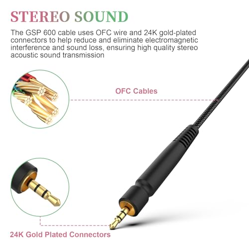 Zosvoses GSP 600 Ersatzkabel kompatibel mit Sennheiser Game ONE, Game Zero, PC 373D, GSP 670, GSP 600, GSP 500, GSP 350 Gaming Headset, 2.0 m Bild 3