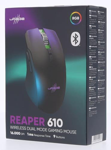 uRage Gaming-Maus Reaper 610 Wireless, kabellose Maus mit 9 programmierbaren Tasten, bis zu 16.000 DPI, 78 g, RGB-Beleuchtung, Gaming-Software, in schwarz Bild 7