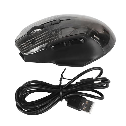 VBESTLIFE Kabellose Gaming-Maus, Transparente, Geräuschlose RGB-Gaming-Maus, 3-Modus-Konnektivität (2,4 GHz, Bluetooth, kabelgebunden), 5 Einstellbare DPI, für Laptop-PC-Computer (Black) Bild 7