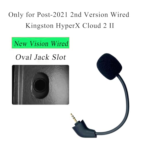 Ersatz 3,5mm Boom Mikrofon kompatibel zu Post-2021, Kingston HyperX Cloud 2 II Core Pro X, Mikrofon mit Rauschunterdrückung für PS5 Switch, Mac PC Bild 3