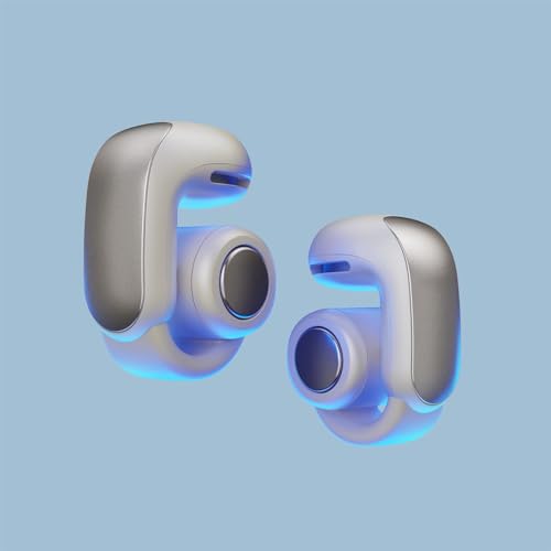 Bose Ultra Open Earbuds mit Bluetooth und OpenAudio Technologie, Clip On Kopfhörer, kabellose Open Ear Earbuds, immersive Audio, bis zu 48 Stunden Akkulaufzeit, Rauchweiß Bild 3