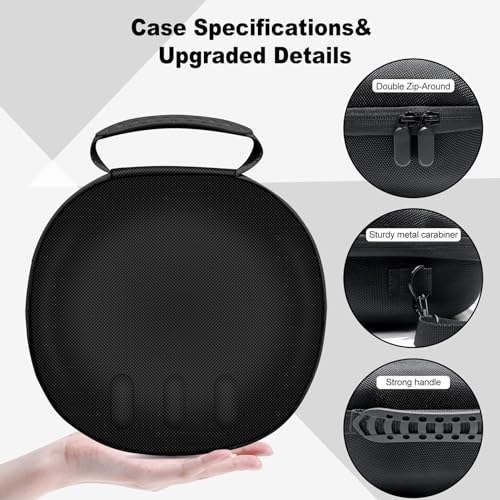 Fockety Hartschalen-Tragetasche für Meta Quest 3, VR-Gaming-Headset und Touch-Controller, Reisetasche mit Schultergurt, Tragbare Schützende Aufbewahrungstasche für Meta Quest 3-Zubehör Bild 3