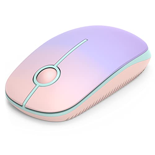 seenda Maus Kabellos, 2,4G Funkmaus mit 1600 DPI für PC/Laptop/Linux, 3 Leise Tasten, Für Links- und Rechtshänder, 18 Monate Akkulaufzeit (Rosa & Lila) Bild 1