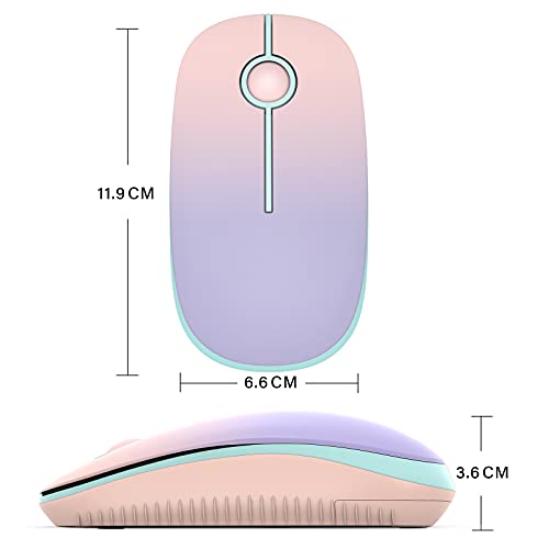 seenda Maus Kabellos, 2,4G Funkmaus mit 1600 DPI für PC/Laptop/Linux, 3 Leise Tasten, Für Links- und Rechtshänder, 18 Monate Akkulaufzeit (Rosa & Lila) Bild 6