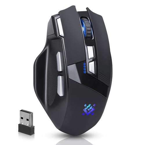 Defender Knight GM-885 Kabellose Gaming Maus, RGB Beleuchtung, 3200 DPI, 400 mAh Akku, 7 programmierbare Tasten, USB-C, 2.4 GHz Wireless Maus für PC Windows Bild 1