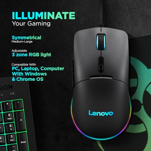 Lenovo M210 RGB Gaming-Maus (7 Tasten, RGB-Licht mit 3 Zonen, 8000 DPI, 300 IPS, 35 G, 1000 Hz), Schwarz Bild 2