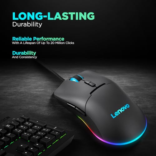 Lenovo M210 RGB Gaming-Maus (7 Tasten, RGB-Licht mit 3 Zonen, 8000 DPI, 300 IPS, 35 G, 1000 Hz), Schwarz Bild 4