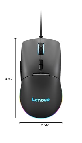 Lenovo M210 RGB Gaming-Maus (7 Tasten, RGB-Licht mit 3 Zonen, 8000 DPI, 300 IPS, 35 G, 1000 Hz), Schwarz Bild 7