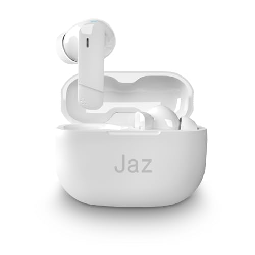 JAZ Maks – In-Ear True Wireless Stereo Ohrhörer, Aktive Geräuschunterdrückung, Ladeetui, HD-Mikrofon, Touch-Steuerung, für Smartphone, Tablet, Laptop, 24 Stunden Bild 1