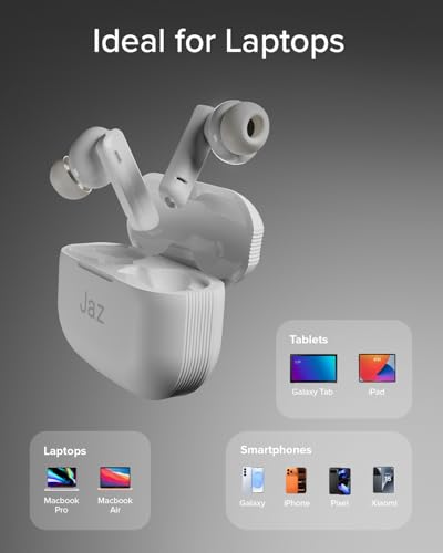 JAZ Maks – In-Ear True Wireless Stereo Ohrhörer, Aktive Geräuschunterdrückung, Ladeetui, HD-Mikrofon, Touch-Steuerung, für Smartphone, Tablet, Laptop, 24 Stunden Bild 5
