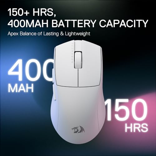 Redragon M916 PRO 3-Modus Wireless Gaming Maus, 49G Ultra-Leicht 26K DPI Maus mit Ergonomischem Natürlichem Griff, Voll Programmierbare Tasten, Software Unterstützt DIY Tastenbelegungen & DPI Bild 6