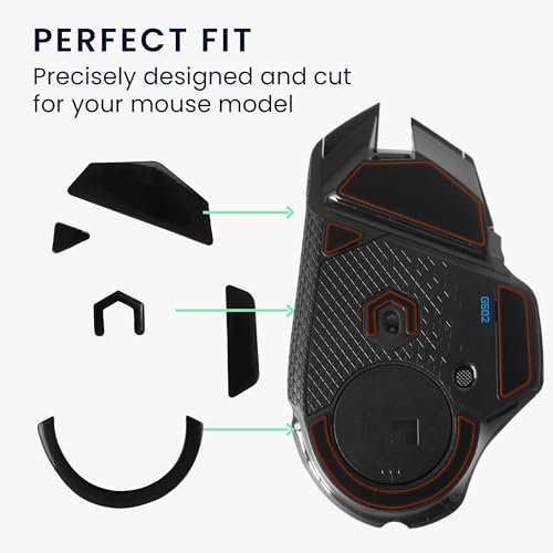kwmobile Mouse Feet Sticker kompatibel mit Logitech G502 Wireless Ersatz Glider - Mausfüße passgenau - Maus Glides in Schwarz Bild 3