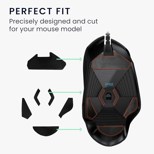 kwmobile Mouse Feet Sticker kompatibel mit Logitech G402 Ersatz Glider - Mausfüße passgenau - Maus Glides in Schwarz Bild 3